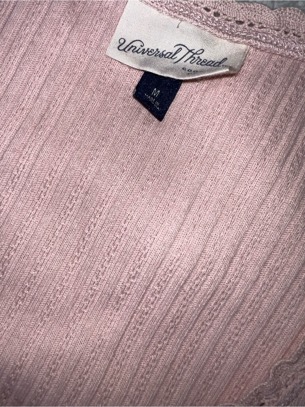 Universal Thread Pale Pink Ribbed Button-Front Tank Top - Picture 3 of 4